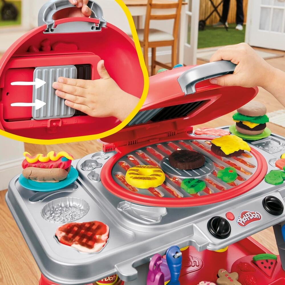 Play-Doh Sizzlin' Grill Playset with Lights & Sounds, 17 Accessories, BBQ Toys - Picture 6 of 7